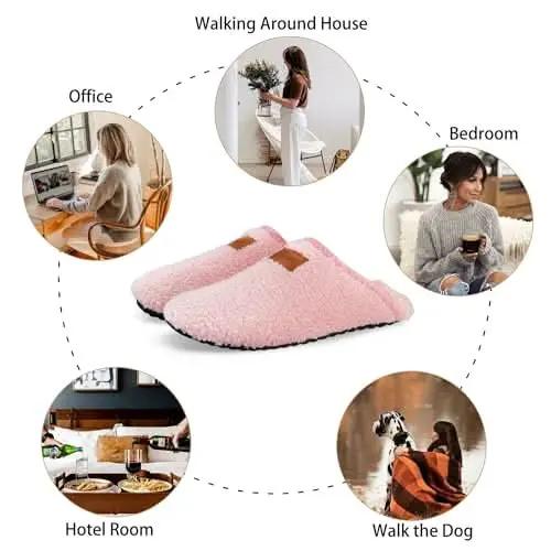 House Slippers for Women Men Indoor Barefoot Slippers Socks Furry Slip on House Shoes Cozy Comfy Slippers for Home Bedroom Travel Yoga - Love Salve